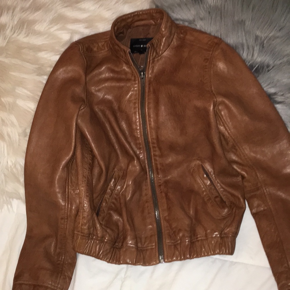 lucky brand leather jacket